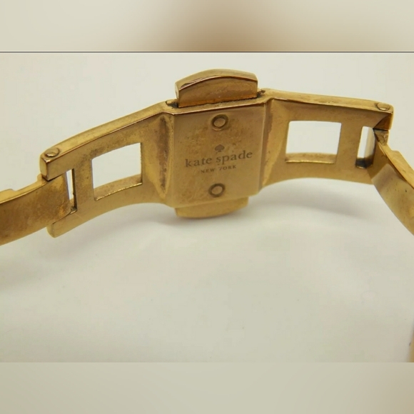 Lot of 3 Kate Spade Rhinestone Necklace Heart of Gold Bangle & Spade Watch - Picture 9 of 10